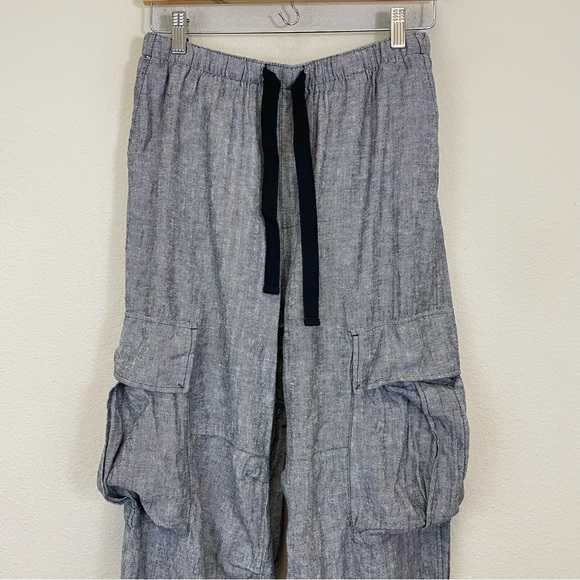 BDG Women’s Black Linen Blend Baggy Cargo Drawstring Pants Size M - Picture 7 of 9